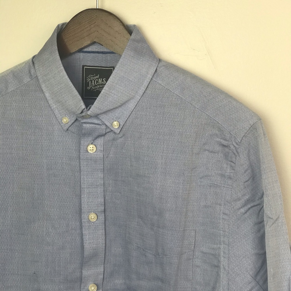 JACHS Blue Chambray Button Down 34/35L - Picture 9 of 9